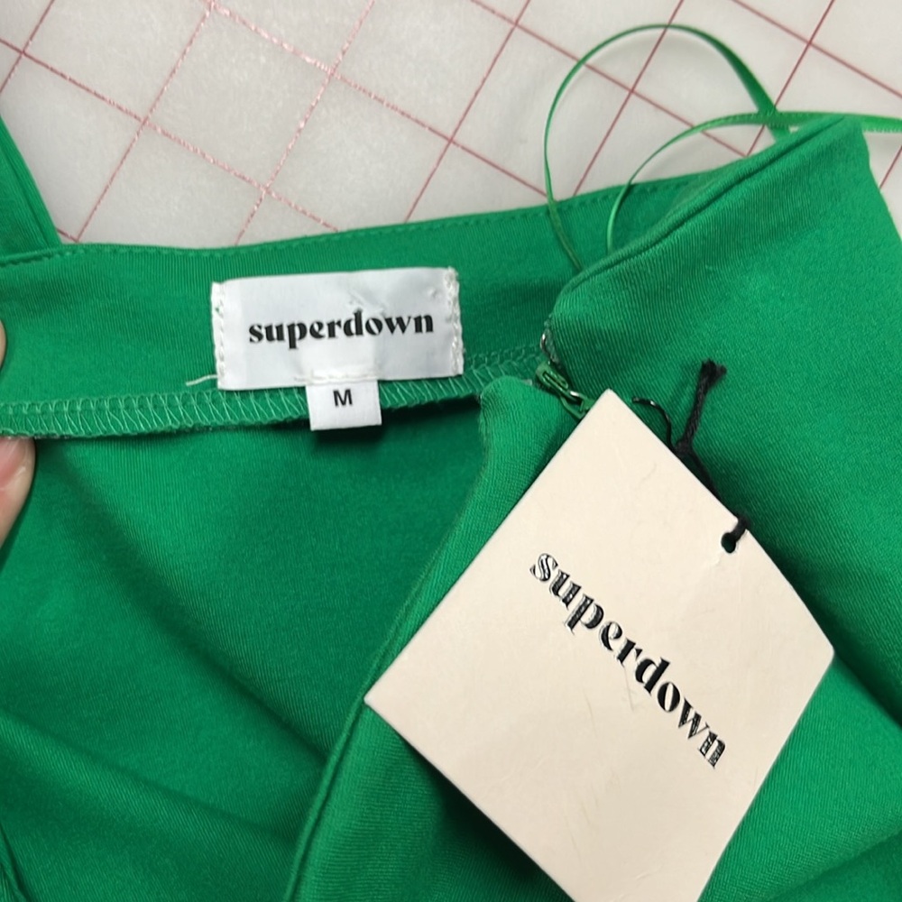 SUPERDOWN NWT "Rockie" Party Bodycon One Shoulder Bright Green Mini Dress SZ M - Picture 6 of 15